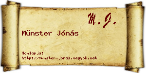 Münster Jónás névjegykártya